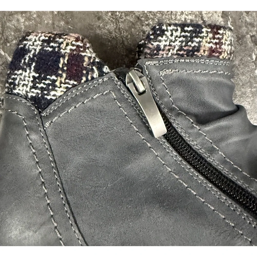 Spring Step Womens Relife Cleora Sherpa Lined Zip Boots Water Resistant Blue‎ 10